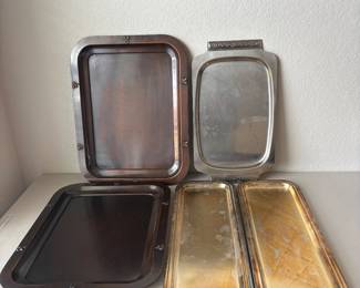 lk Assortment of Metal Serving Trays by Pottery Barn Various Sizes