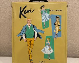 v 1961 Vintage Ken Doll Carrying Case with Dolls and Clothing