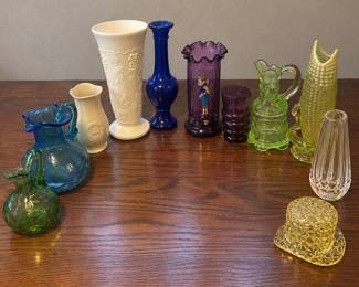 ld Vintage Art Glass Vase Collection