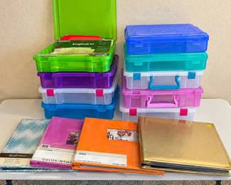 b Complete Scrapbooking Supplies Kit with Colorful Albums and Decorative Kits