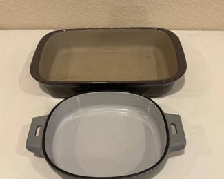 lk Pair of Pampered Chef Cast Iron Baking Dishes 2 Qt, Various Sizes