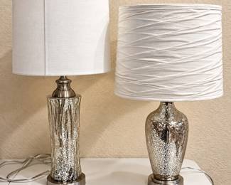 ld Pair of Silver Mercury Glass Table Lamps