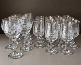 hk Winter Wonderland Wine Glass Set by Libbey Glass Co.