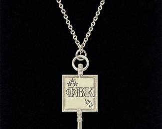 j 10K Gold Chain with Phi Beta Kappa Key Pendant
