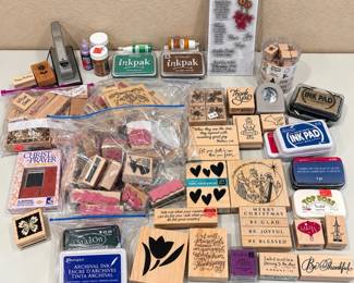 b Large Rubber Stamp Ink Pad Crafting Lot