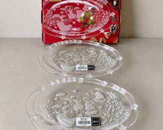 h Mikasa Holiday Lights Clear Glass Sweet Dish Plates