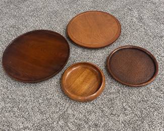 lk Wood Serving Tray Lot