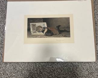 ar Hermann Kaulbach Cant You Read Hanfstaengl Gravure Art Print