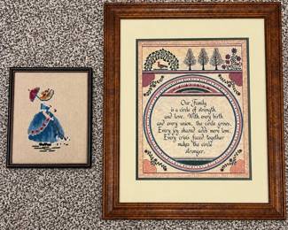 ar Framed 1992 Designs With Scissors Our Family Scherenschnitte Needlepoint Lady