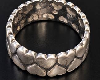 j 925 Sterling Silver Heart Band Ring Size 7 7g