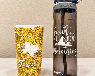 lk Set of Two Drinkware Items TexasThemed Coffee Tumbler and Personal Water Bottle