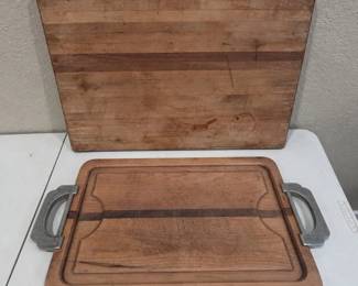 lk TwoPiece Wood Cutting Carving Board Lot