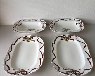 h Noble Excellence Holly Bells Christmas Serving Dishes