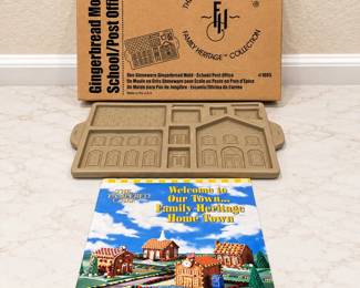 hk 1997 Pampered Chef Family Heritage Stoneware Gingerbread Mold SchoolPost Office Design