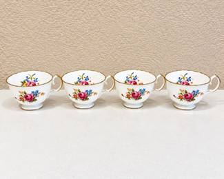 hk Set of 4 J G Meakin Bone China Tea Cups with Floral Design