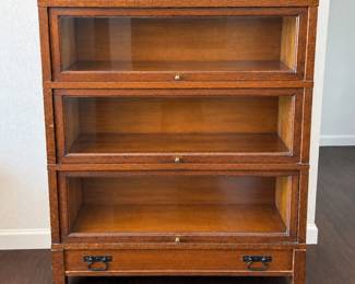 f Wooden Barrister Bookcase with Stacking Design