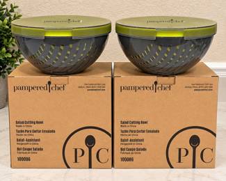 hk Pampered Chef Chef Salad Cutting Bowl Set jpg
