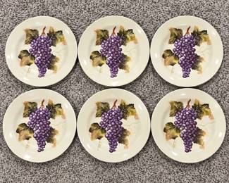 ld Set of 6 Tabletops Unlimited Grape Vineyard Dinner Plates