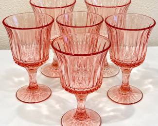 hk Set of 6 Decorative Pink Glass Dessert Cups