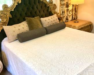 Guest Room Queen Velvet Tufted Headboard