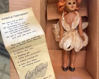 1950s U-Hav-A-"Tan Fanny" Patti Originals Doll complete with original shipping box and novelty paper insert 