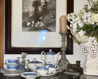 Mittereich Bavaria Porcelain  Blue Banding, Platinum 