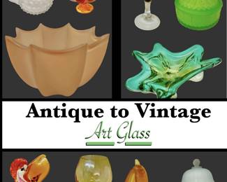 Antique to Vintage Art Glass pieces 
