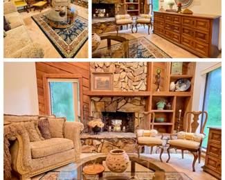 Hidden Estate Sale Gathering Room filled with Mid Century furnishings & decor 
