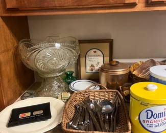 Punch bowl, cups