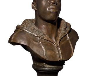 2186 Kehinde Wiley (b. 1977) "Houdon Paul-Louis," 2010/2011 Patinated bronze on granite socle Edition: Artist Proof 1/2 (aside from the numbered edition of 3) Signed, dated, and numbered beneath the left shoulder: Kehinde Wiley © / 2012 Published by Kehinde Wiley Studio Inc. Height overall 34 1/2 in., width 26 in., depth 19 in. Estimate: $60,000 - $80,000