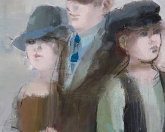 2121 Ruth Gikow (1913-1982) "Time Passes," 1979 Oil on canvas Signed lower left: Gikow; titled and dated from gallery labels affixed to the stretcher and frame's verso 30 x 20 in. Estimate: $1,200 - $1,800