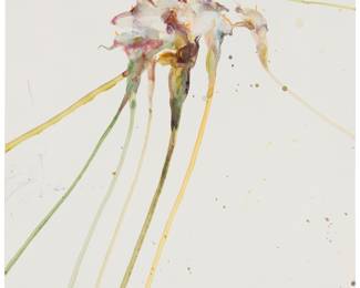 2276 Raymond Jennings Saunders (1934-2025) Flowers, 1981 Mixed media including pencil on Strathmore 500 Bristol Board Stamped signature in red ink lower right: Saunders; dated in pencil "1.7.81" center left; inscribed in pencil "RS 99 -15" verso, near the Strathmore watermark, possibly in another hand Sheet: 29 x 23 1/8 in. Estimate: $2,000 - $4,000