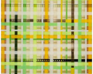 2132 Carter Potter (b. 1961) "Untitled (for D.R.)," 1995 Film strips on wood stretcher Signed, titled, and dated in pencil on the stretcher: Carter Potter 1995 36 x 36 in. Estimate: $600 - $800