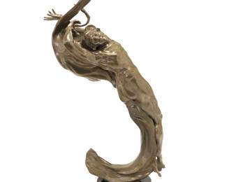 2042 Mary Louise Snowden (b. 1952) "Lightsurge" from the "Empire of Light" series, 2007 Patinated bronze on granite base Edition: 13/25 Signed and titled in the casting: M L Snowden; incised edition Height of bronze 39 3/4 in., width 23 1/4 in., depth 14 in.; height overall 43 3/4 in. Estimate: $800 - $1,200