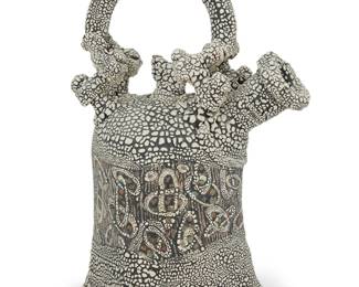 2267 Yoshiro Ikeda (1947-2014) Teapot Glazed ceramic Signed to underside: YOSHIRO / IKEDA; inscribed indecipherably Height 23 3/4 in., width 12 1/4 in., depth 12 3/4 in. Estimate: $700 - $900