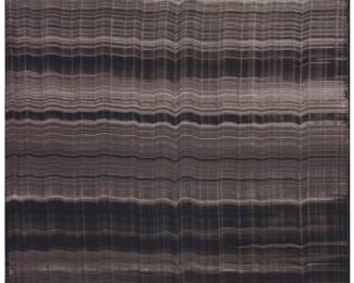 2135 Jason Martin (b. 1970) "Purple Wave," 1995 Oil on nylon Signed and dated on the nylon overlap, verso: Jason Martin March '95; titled on a gallery label affixed to the inside of the stretcher 19 x 19 in. Estimate: $6,000 - $8,000