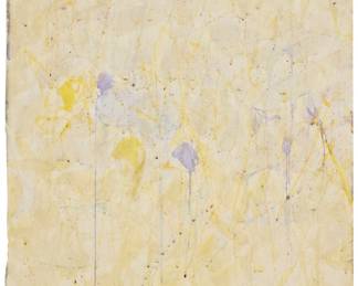 2182 Sam Francis (1923-1994) "Untitled (Composition)," circa 1957 Watercolor on paper Unsigned; indistinctly inscribed in pencil, verso, possibly in another hand (or hands); titled from the listing in the Sam Francis online catalogue raisonné Image/Sheet: 27 1/4 x 19 5/8 in. Estimate: $6,000 - $8,000