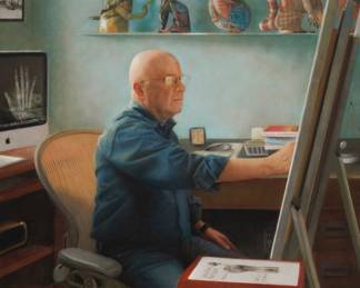 2312 Carolyn Robles (b. 1977) "Dr. Sanford Lyle (The Art Student)," 2013 Pastel on paper Signed and dated (diagonally) in the lower left corner: Robles 2013; titled on sales invoice Sight: 34 1/4 x 22 1/4 in. Estimate: $700 - $900