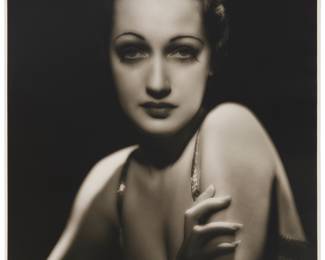 2230 George Hurrell (1904-1992) "Dorothy Lamour," one plate from "Portfolio II, 1930-1946" Gelatin silver print on Agfa Portriga Rapid Double Weight paper #118 Edition 53/190, printed 1979 Signed and numbered in the lower margin: Hurrell/; George Hurell with his dedicated associates; prntr.; Creative Art Images, Inc., Los Angeles, CA, pub. Image: 23 1/2 x 19 1/2 in.; Sheet: 24 3/8 x 20 in. Estimate: $1,000 - $2,000