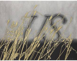 2183 Ed Ruscha (b. 1937) "US," 1994 Mixographia in colors on thick handmade paper Edition: 70/75 (there were also 7 artist's proofs and 7 hors commerce impressions) Signed, dated, and numbered in pencil in the lower corners: Ed Ruscha '94; Luis Remba for Mixografia Workshop, West Hollywood, CA, prntr./pub. Image/Sheet: 23 1/4 x 32 1/8 in. Estimate: $10,000 - $15,000
