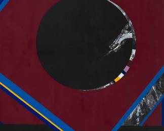 2134 Budd Hopkins (1931-2011) Abstract with black, 1970 Acrylic on paper Signed and dated lower right (currently partly obscured by the overmat): Hopkins 70; signed and dated again on the frame's backing board: Budd Hopkins / 70-10 Sight: 26 5/8 x 19 5/8 in. Estimate: $1,000 - $1,500