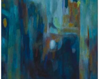 2282 Sunna Bohlen (b. 1950) "Silent in the Forest #11," 1997 Oil on canvas Signed lower right: Sunna; signed "Sunna Lee Bohlen," titled, and dated "1997," all on the stretcher 60 x 48 in. Estimate: $1,000 - $1,500