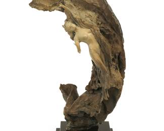 2043 Ira Bruce Reines (b. 1957) "Dream of Grace," 2015 Cold-painted bronze on granite base Edition: 1/1 Signed and numbered in the casting: Ira Reines Height of bronze 35 1/4 in., width 23 1/4 in., depth 10 1/2 in.; height overall 39 1/2 in., width 23 1/4 in., depth 14 1/4 in. Estimate: $800 - $1,200