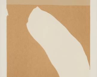 2049 Robert Motherwell (1915-1991) "Untitled," 1970 Screenprint in colors on Arches paper Edition: 236/250 (the total edition of 300 also included 50 impressions on Crisbrook handmade paper), printed 1971 Signed and numbered in pencil in the lower margin, at right: Motherwell; Maurel Studios, New York, NY, prntr.; International Rescue Committee, New York, NY, pub. Image: 23 1/4 x 17 in.; Sheet: 25 3/4 x 19 7/8 in. Estimate: $800 - $1,200
