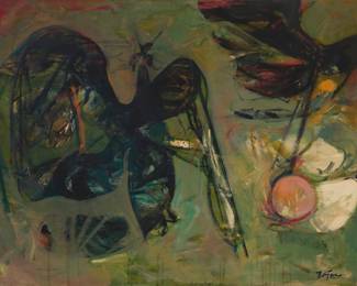 2061 Jack Zajac (b. 1929) Abstract composition Oil on canvas Signed lower right: Zajac 38 x 50 in. Estimate: $1,000 - $2,000