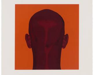 2355 Salomon Huerta (b. 1965) Untitled (Back of Head on Orange Field), 2002 Lithograph in colors on paper Edition: 11/75 Initialed and numbered in pencil in the lower margin: H; Francesco X. Siqueiros at El Nopal Press, Los Angeles, CA, prntr.; The Prints and Drawings Council of LACMA, Los Angeles, CA, pub. Image: 11 7/8 x 11 3/4 in.; Sheet: 17 1/4 x 16 7/8 Estimate: $300 - $500