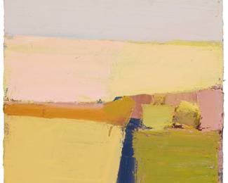 2281 Sandy Ostrau (20th/21st Century) "North Bay Colorfield," 2018 Oil on panel Signed lower left: Ostrau; signed "Sandy Ostrau," titled, and dated "2018," all verso 12 x 12 in. Estimate: $500 - $700