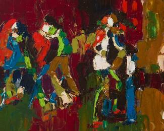 2123 Abraham Rattner (1893-1978) "Ballroom" Oil on canvas Signed lower left: Rattner; titled on the frame plaque 12 x 24 in. Estimate: $700 - $900