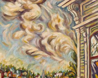 2284 Helen Berggruen (b. 1945) "Gathering Clouds," 2018 Oil on canvas Signed lower left: H Berggruen; signed again, titled, and dated "2018," all verso; titled again on a label affixed to the stretcher 28 x 22 in. Estimate: $700 - $1,000