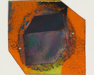2258 Larry Bell (b. 1939) "Fraction," 1997 Acrylic, metallic pigment, and mixed media collage on paper Signed and dated in pencil lower right: L. Bell '97; titled by repute Sheet: 10 1/4 x 10 1/4 in. Estimate: $800 - $1,200
